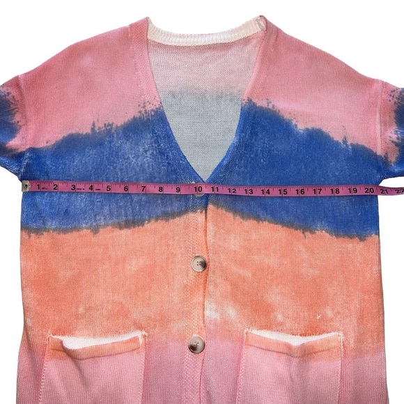 Colorful Distressed Button Long Fall Cardigan - Picture 11 of 11